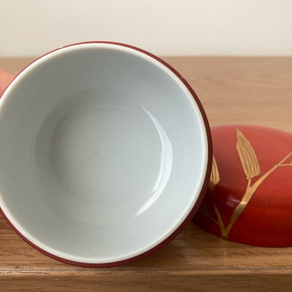 japanese ceramic terracotta red jewelry gift box trinket holder vintage pottery - Picture 7 of 8